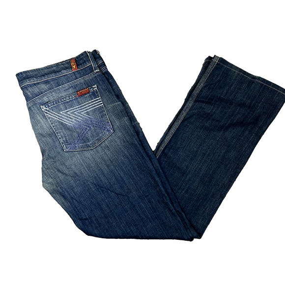 7 For All Mankind Flynt Jeans Womens 30 Y2K Style Low Rise Bootcut 90s Street - Picture 1 of 10